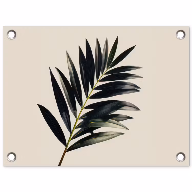 Tuinposter - Palmblad - Subtiel - Groen - beige — 1