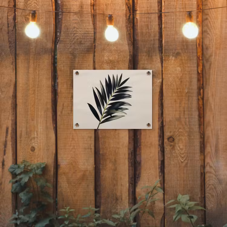 Tuinposter - Palmblad - Subtiel - Groen - beige — 2