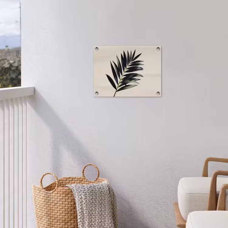 Tuinposter - Palmblad - Subtiel - Groen - beige — 3