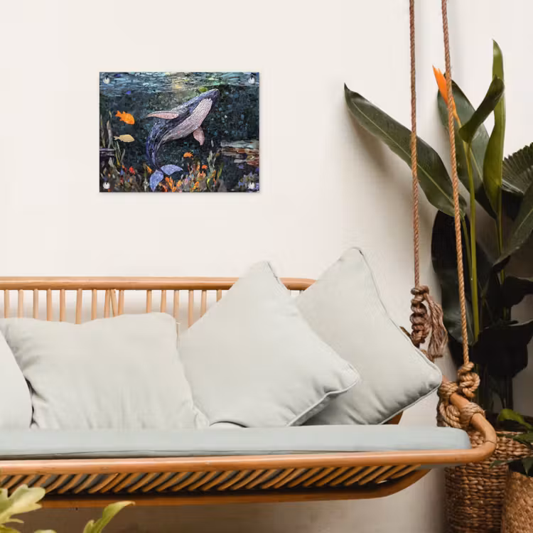 Tuinposter - Mozaïek - Walvis - Koraal - Water — 5