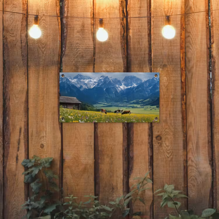 Tuinposter - Alpen - Weide - Bergen - Koeien — 2