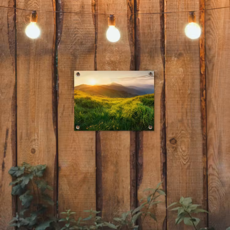 Tuinposter - Gras - Heuvels - Zon - Natuur - Landschap — 2