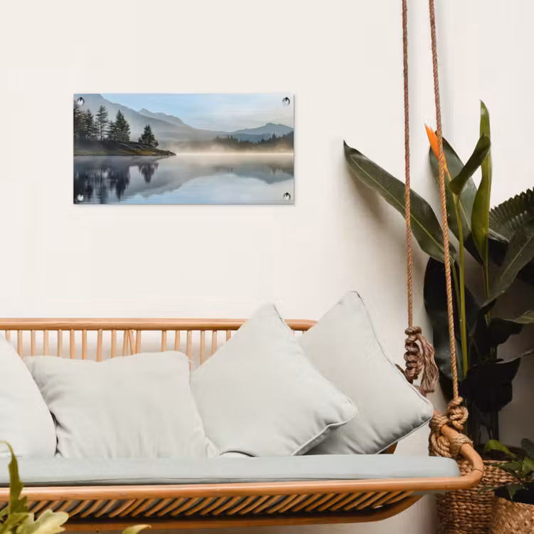 Tuinposter - Meer - Mist - Bergen - Landschap — 5