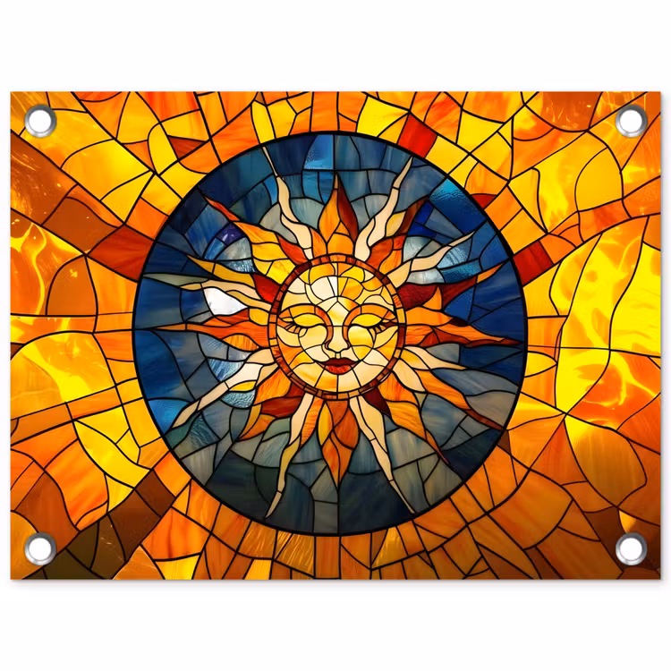 Tuinposter - Mozaïek - Zon - Geel - Cirkel — 1