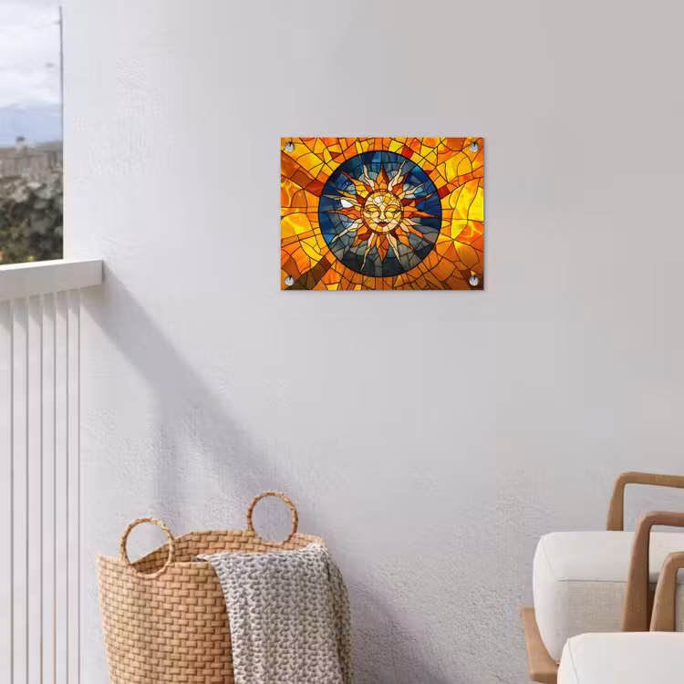 Tuinposter - Mozaïek - Zon - Geel - Cirkel — 3