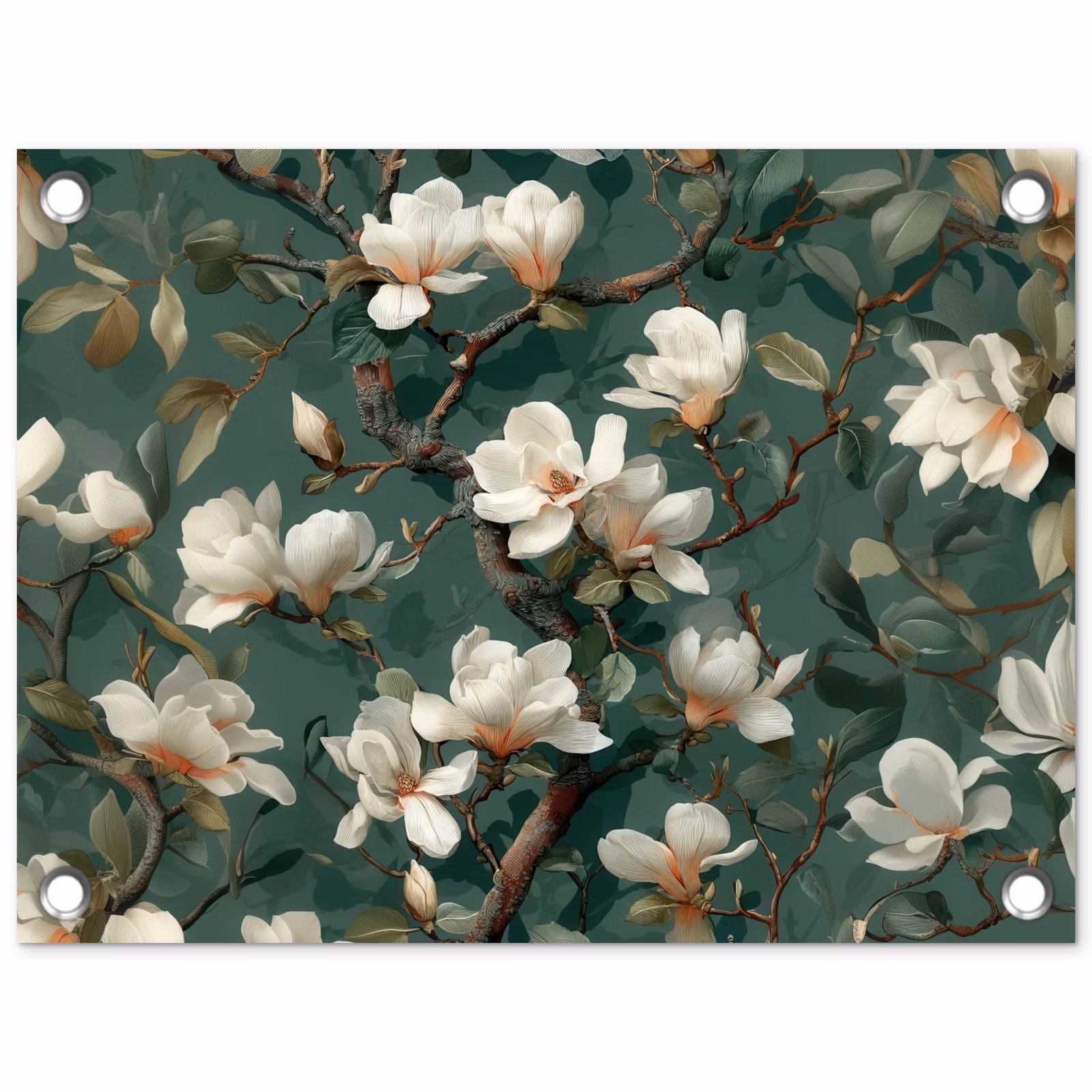 Tuinposter - Bloemen - Takken - Wit - Klassiek — 1