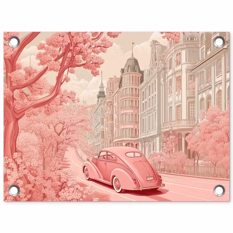 Tuinposter - City - Car - Pink — 1
