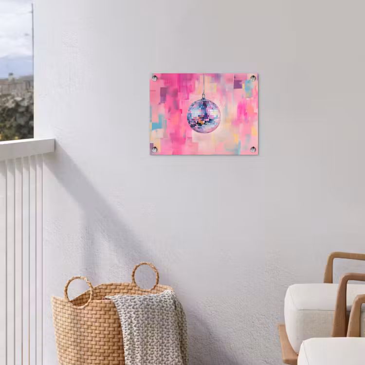 Tuinposter - Discobal - Pink - Verf — 3