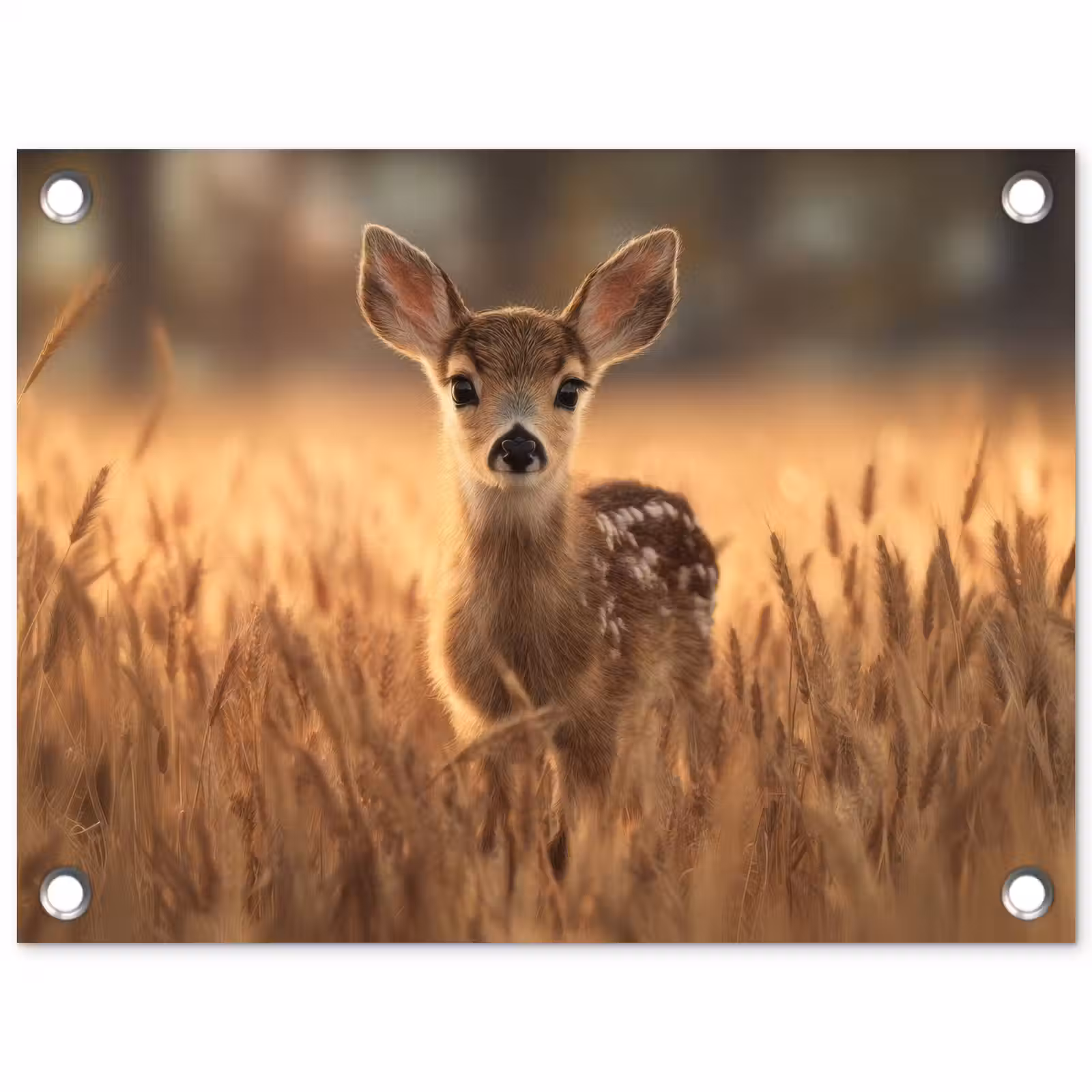 Tuinposter - Hert - Graanveld - Bruin — 1