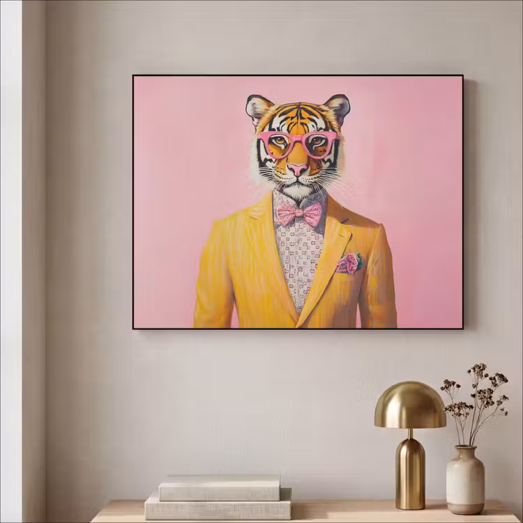Art Frame - Tijger - Bril - Geel - Jasje — 3