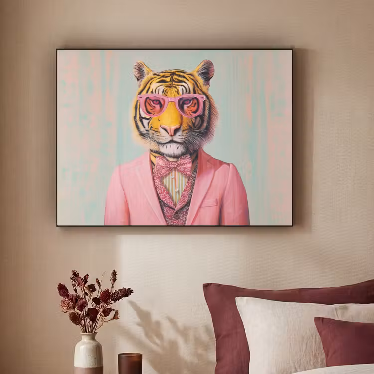 Art Frame - Tijger - Strik - Jasje - Roze — 2