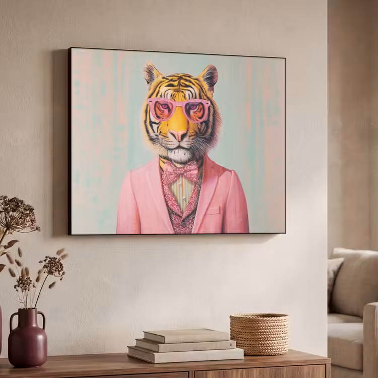 Art Frame - Tijger - Strik - Jasje - Roze — 4