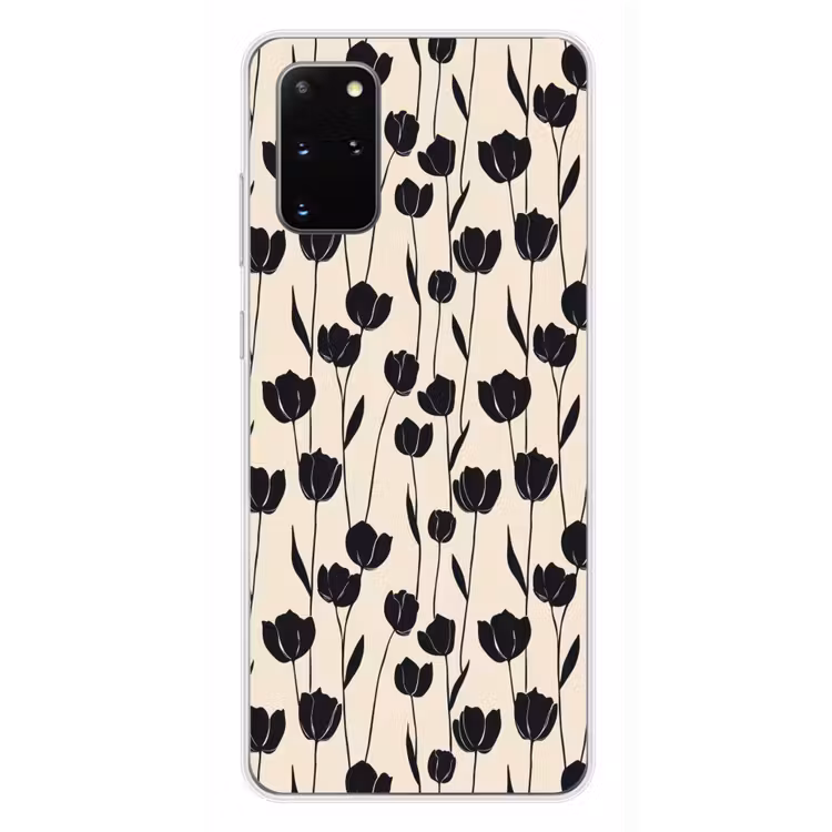 Telefoonhoesje - Tulpen - Patroon - Zwart — 4