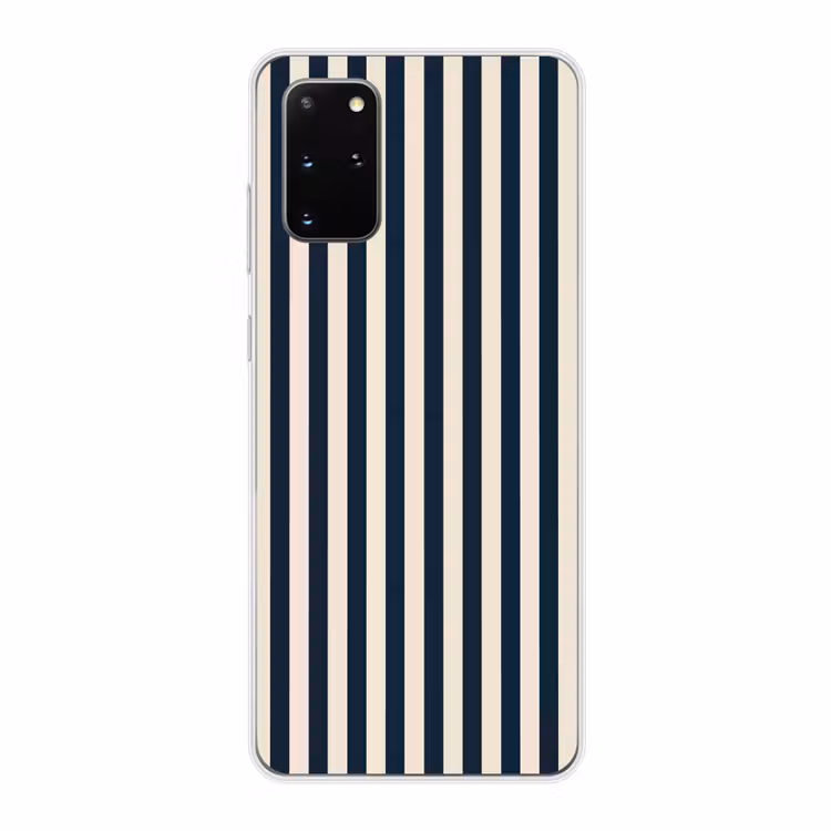 Telefoonhoesje - Verticale strepen - Blauw - Crème — 1