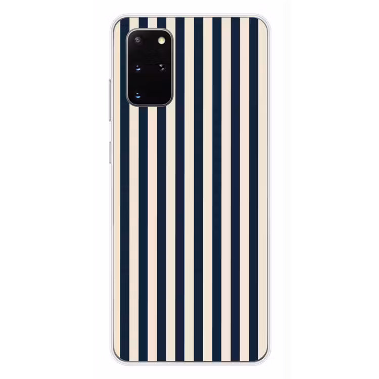 Telefoonhoesje - Verticale strepen - Blauw - Crème — 4