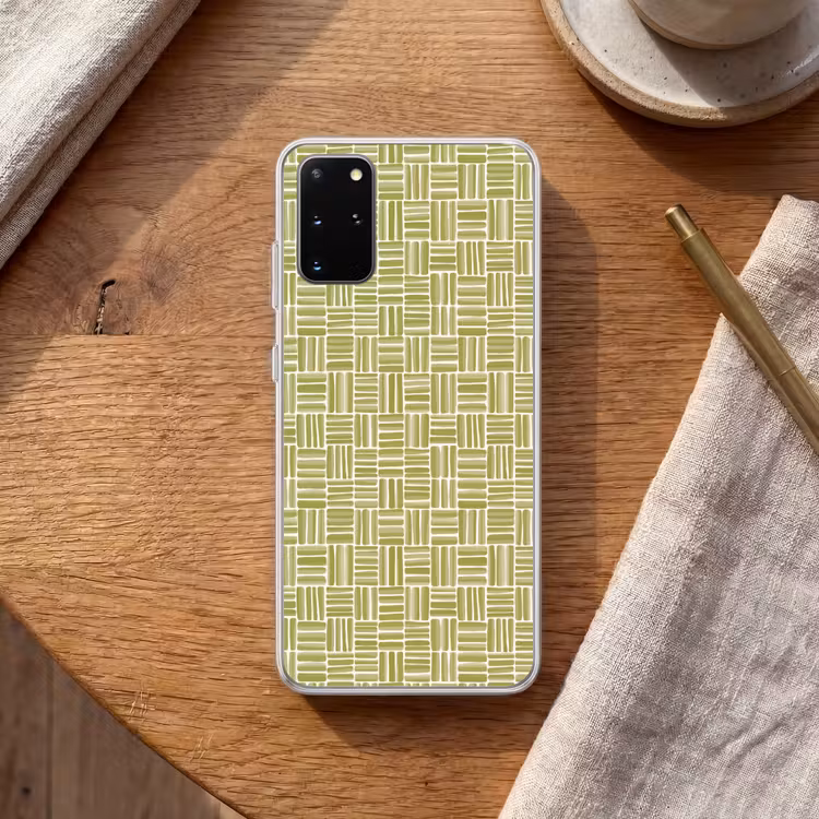 Telefoonhoesje - Vlecht - Patroon - Groen — 2