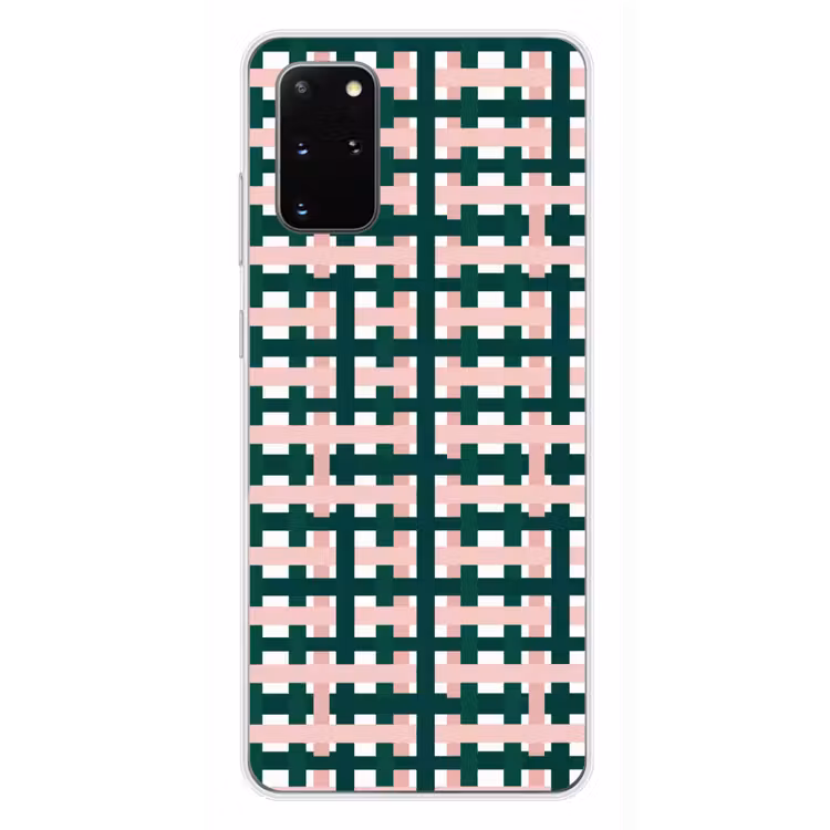 Telefoonhoesje - Vlechtpatroon - Groen - Roze - Grafisch — 4