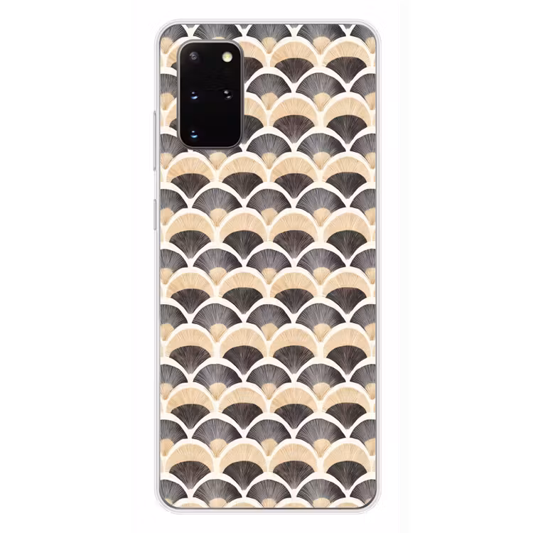 Telefoonhoesje - Waaier - Patroon - Zwart - Beige — 4