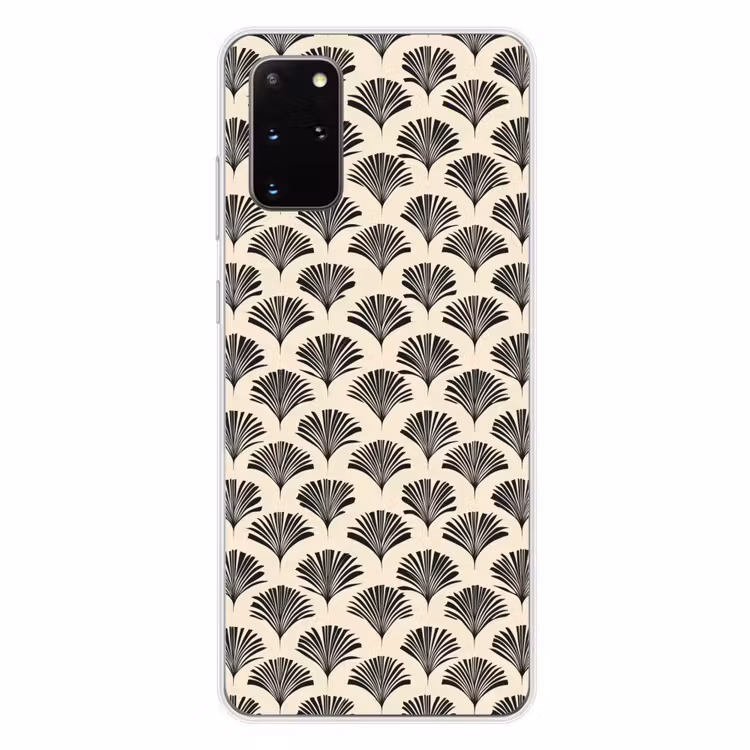 Telefoonhoesje - Waaiers - Botanisch - Zwart - Beige — 4