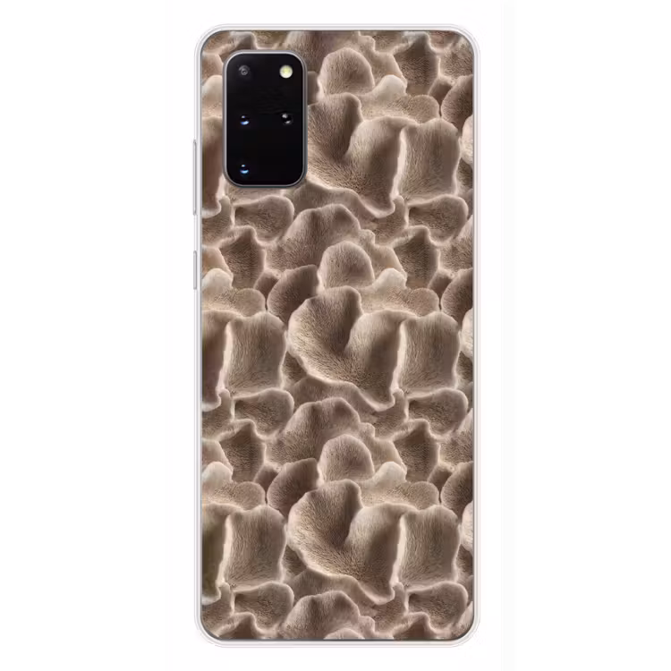 Telefoonhoesje - Waaiervorm - Beige - Vezel textuur — 4
