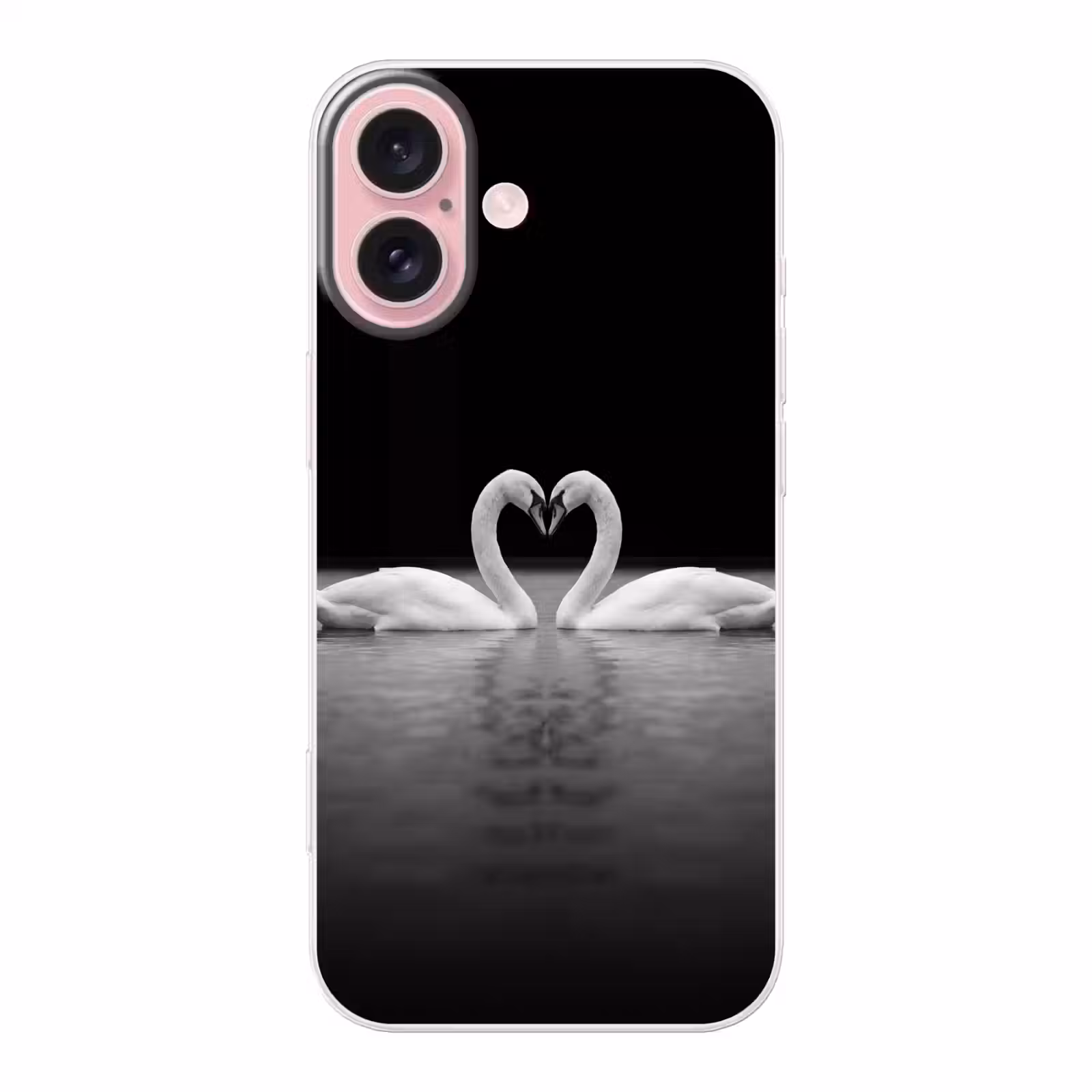 Telefoonhoesje - Zwanen - Hart - Zwart - Wit — 1