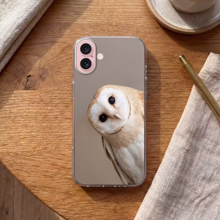 Telefoonhoesje - Uil - Bruin - Wit — 2