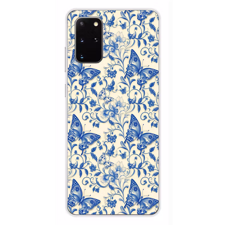 Telefoonhoesje - Vlinders - Bloemen - Blauw - Botanisch — 4