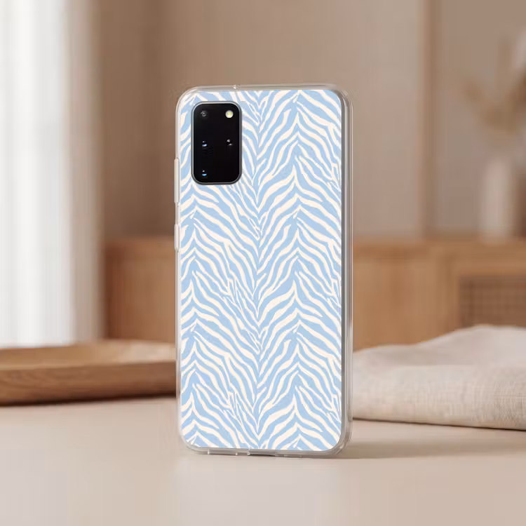 Telefoonhoesje - Zebra - Motief - Blauw - Wit — 3
