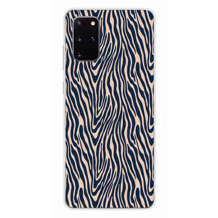Telefoonhoesje - Zebra - Patroon - Blauw - Beige — 4