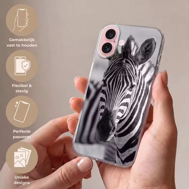 Telefoonhoesje - Zebra's - Zwart - Wit — 4