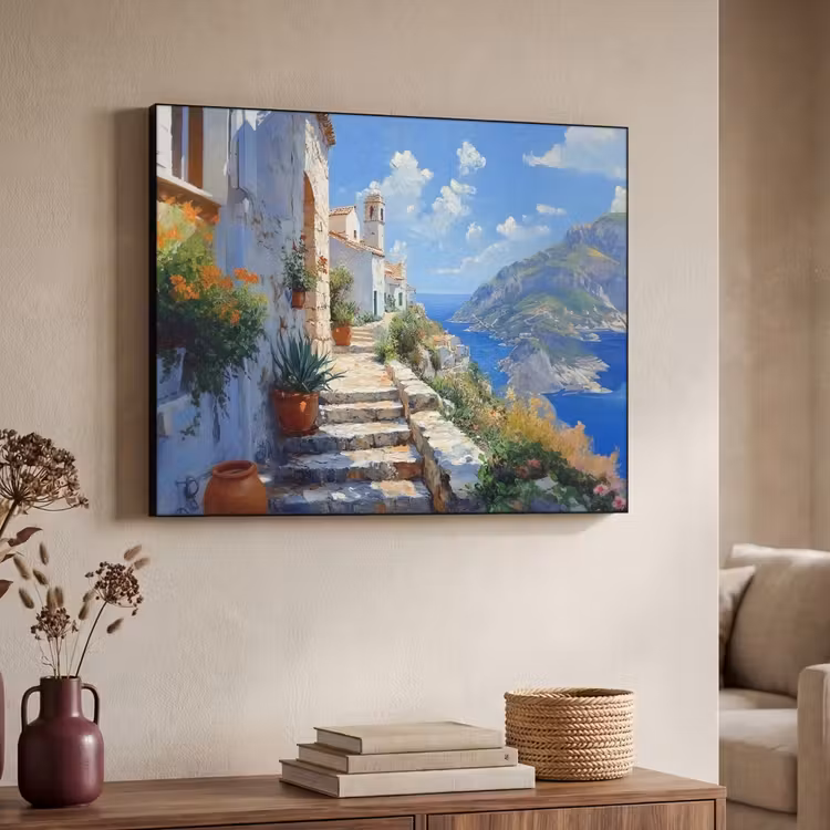 Art Frame - Trap - Huizen - Berglandschap - Zee — 4