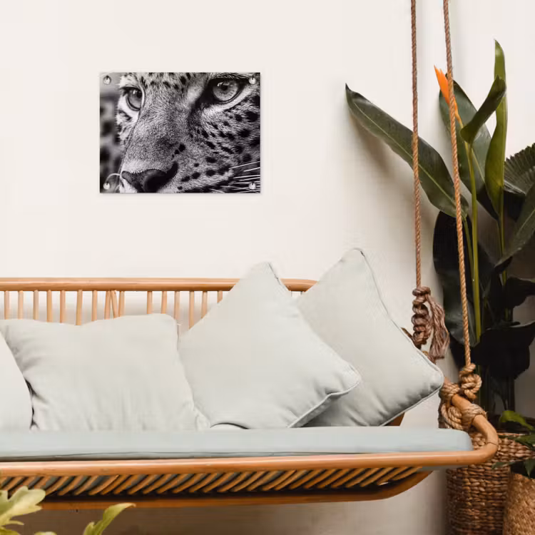 Tuinposter - Luipaard - Zwart - Wit - Oog — 5