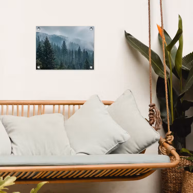 Tuinposter - Naaldwoud - Bergen - Mist — 5