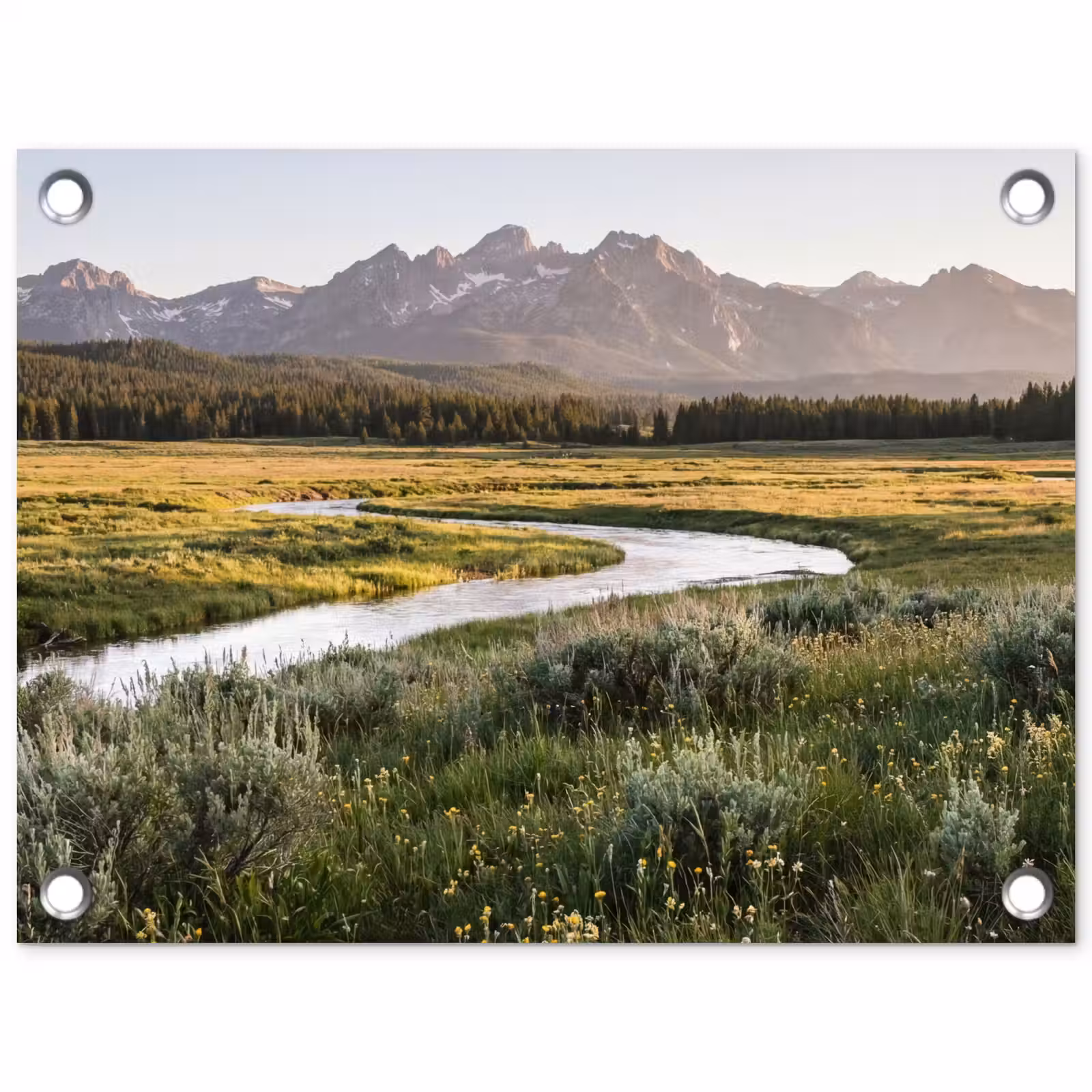 Tuinposter - Berglandschap - Rivier - Bos — 1