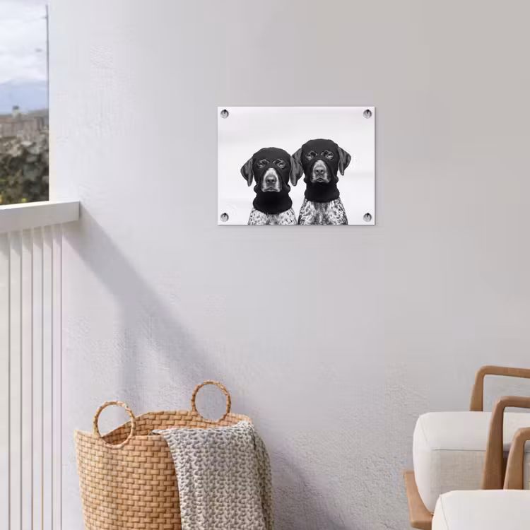 Tuinposter - Honden - Bivakmuts - Zwart - wit — 3