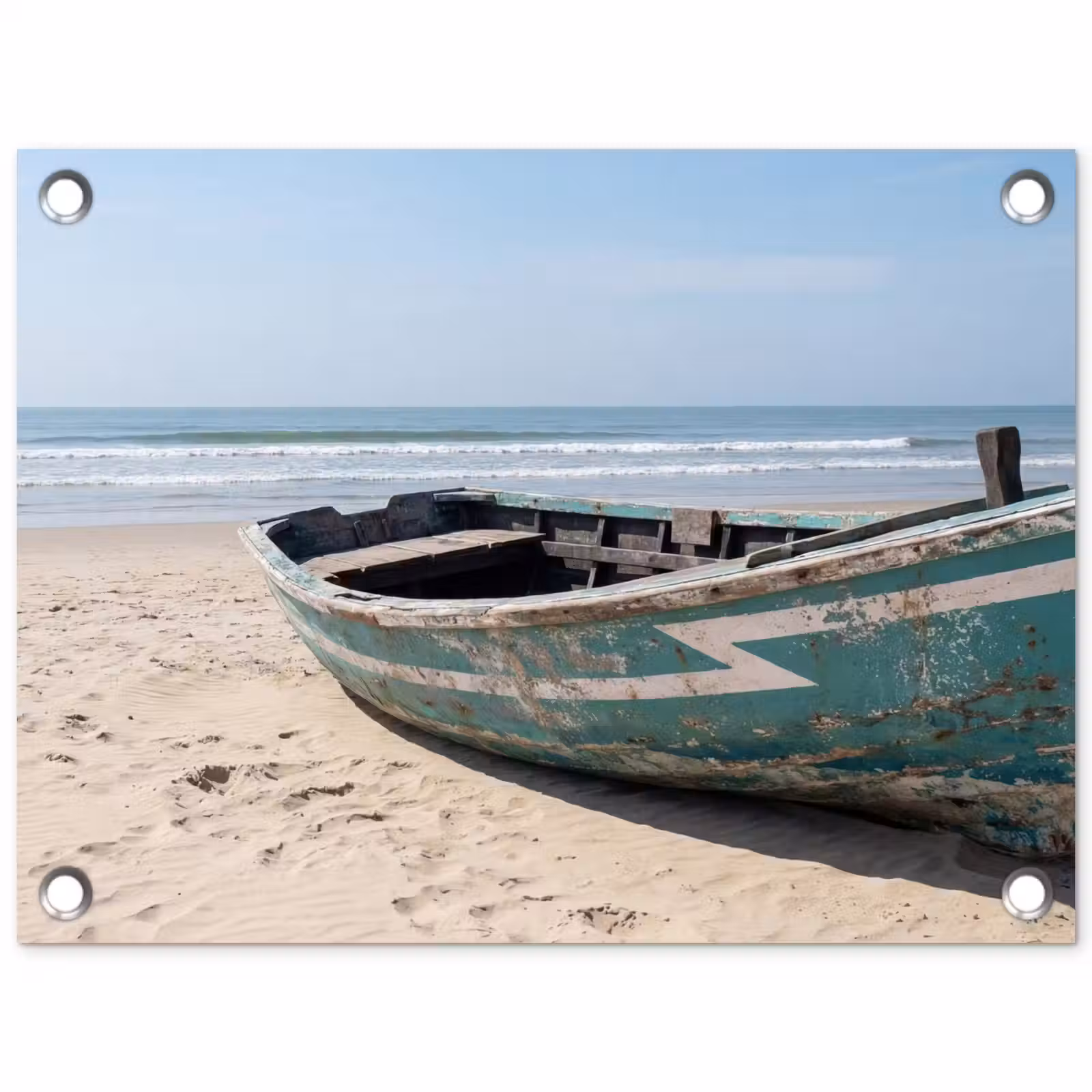 Tuinposter - Boot - Zandstrand - Zee — 1