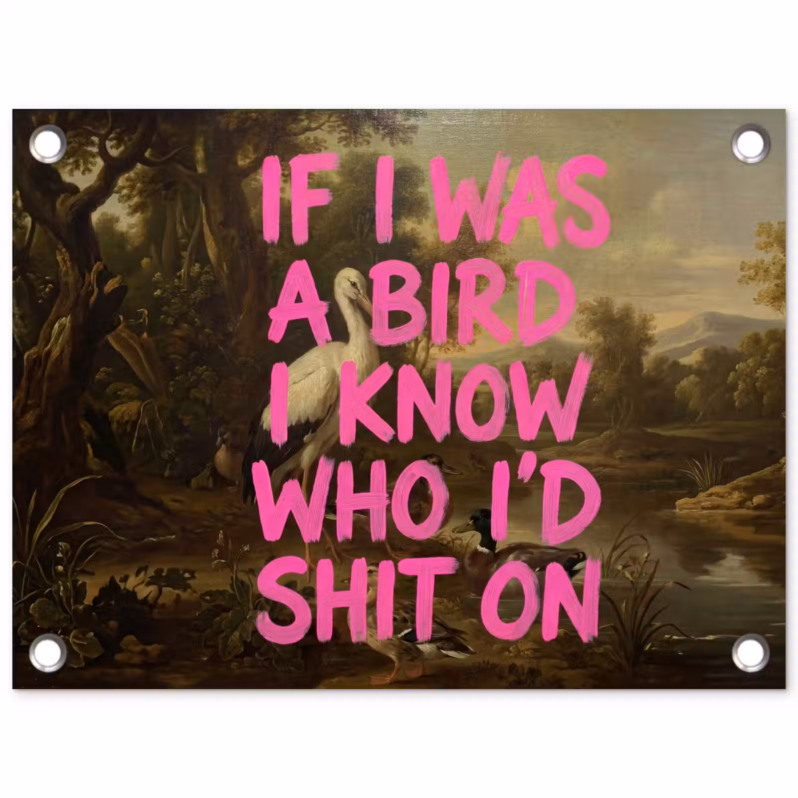 Tuinposter - Klassiek - Humor - Roze — 1