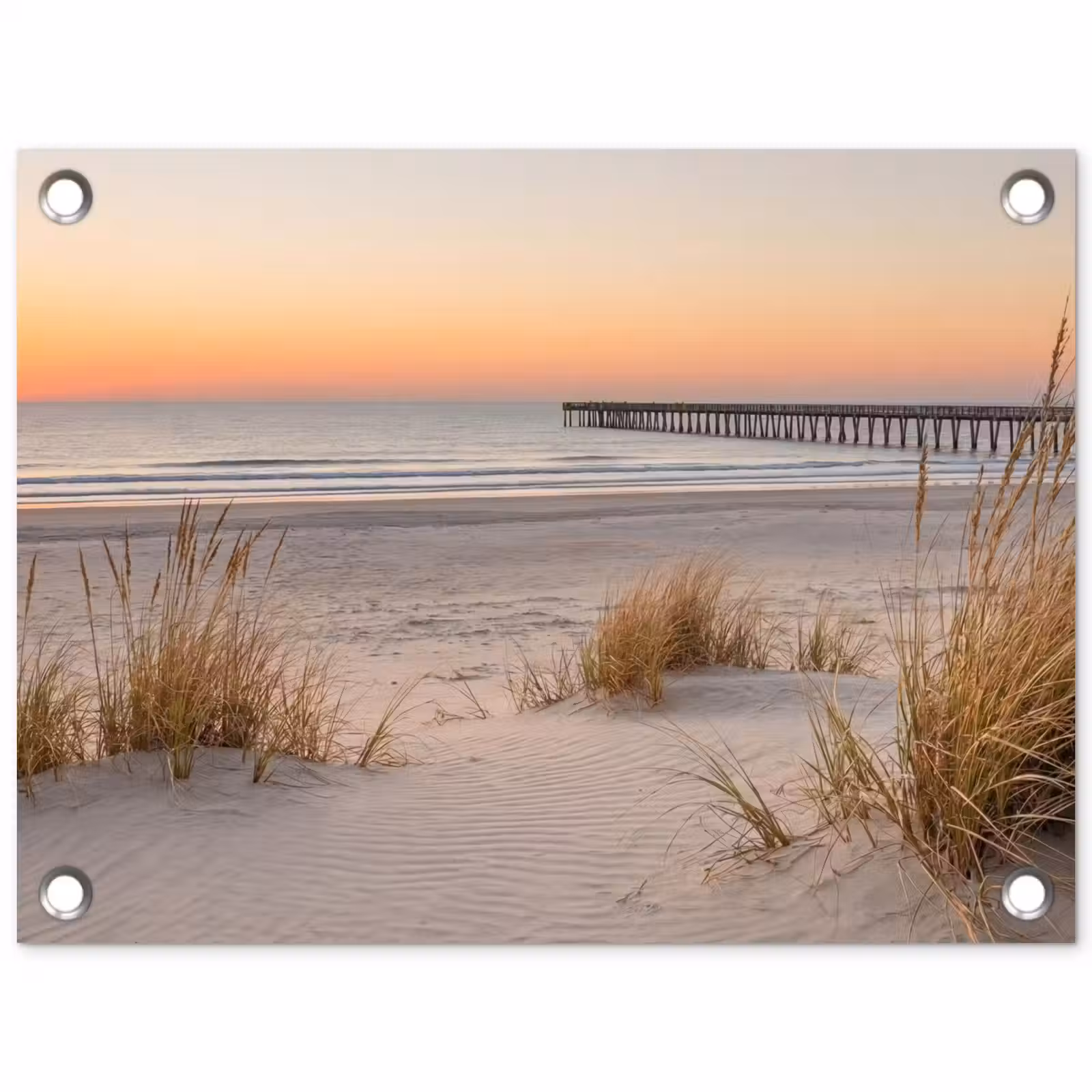 Tuinposter - Pier - Zonsondergang - Strand — 1