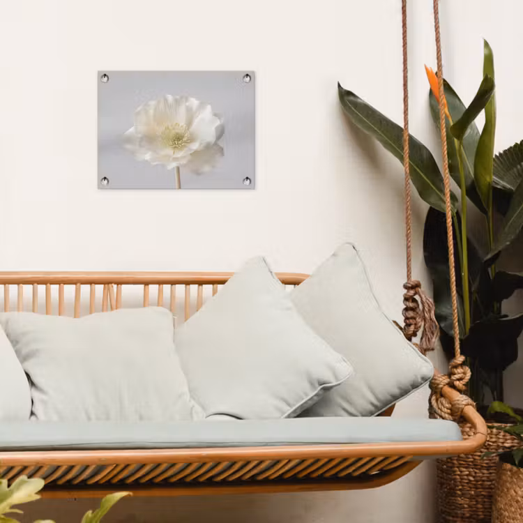 Tuinposter - Bloem - Minimalistisch -Wit — 5