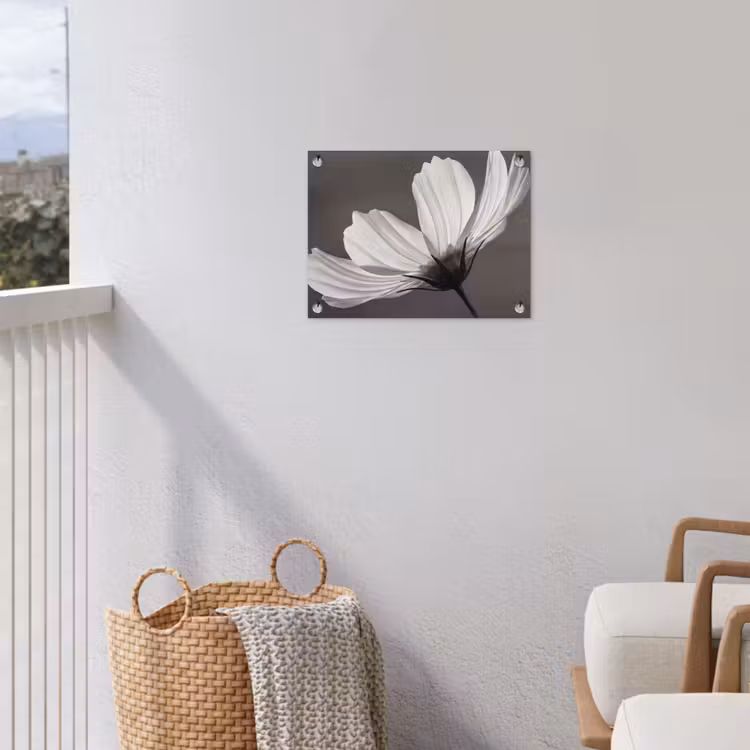 Tuinposter - Bloem - Minimalistisch - Zwart - Wit — 3