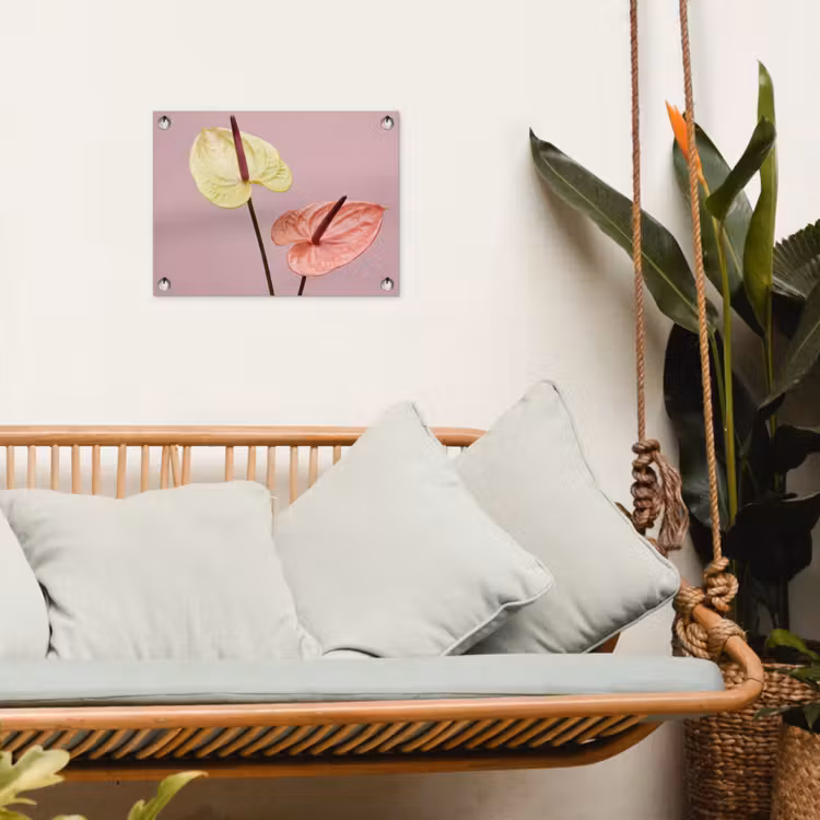 Tuinposter - Bloemen - Anthuriums - Geel - Roze — 5