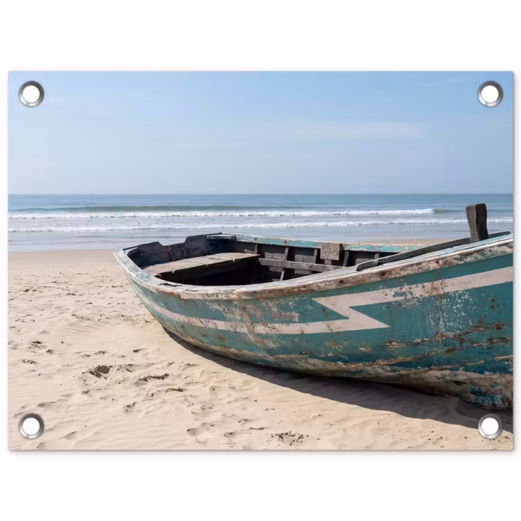 Tuinposter - Boot - Zandstrand - Zee — 1