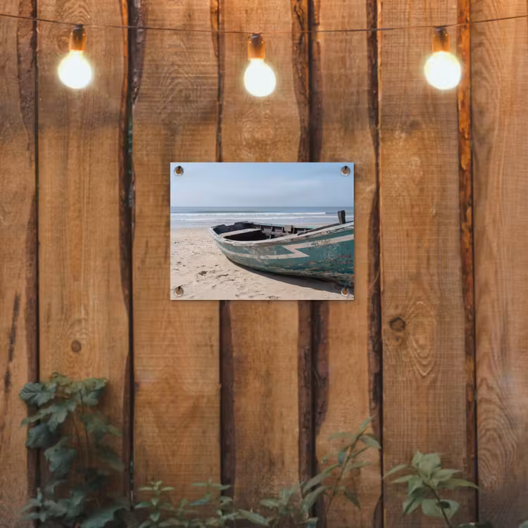 Tuinposter - Boot - Zandstrand - Zee — 2