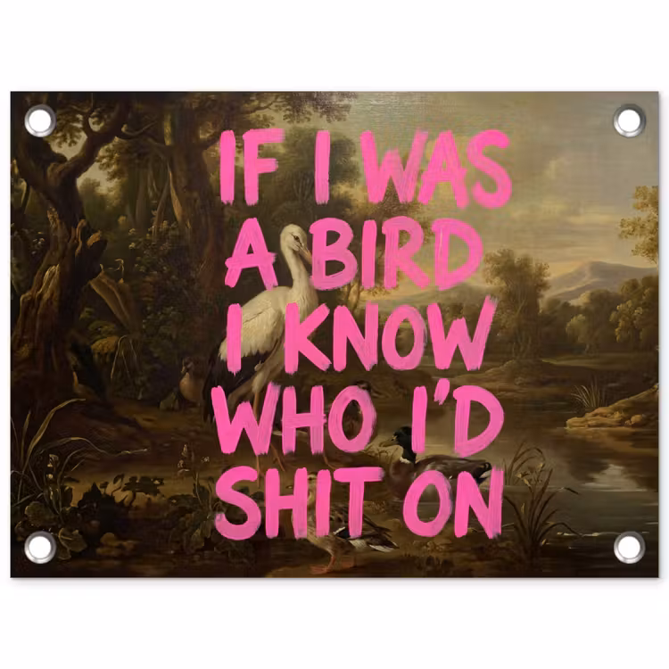 Tuinposter - Klassiek - Humor - Roze — 1