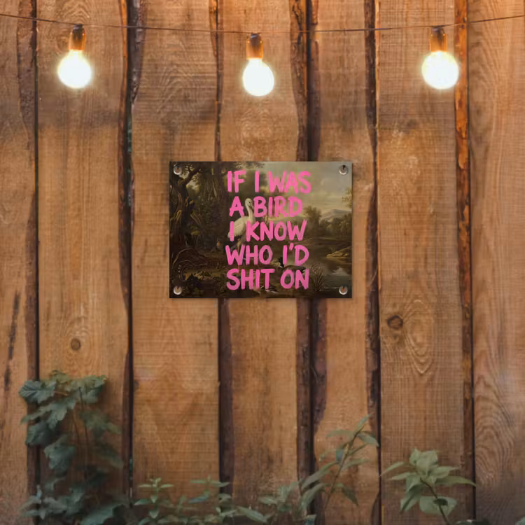 Tuinposter - Klassiek - Humor - Roze — 2