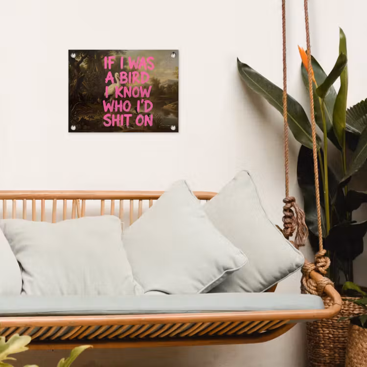 Tuinposter - Klassiek - Humor - Roze — 5