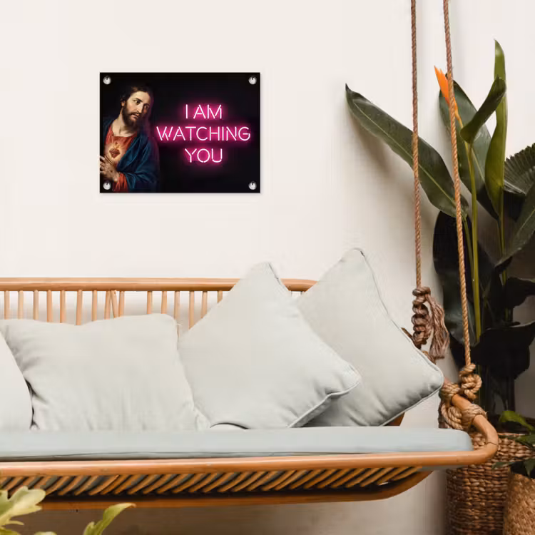 Tuinposter - Man - Tekst - Neon — 5