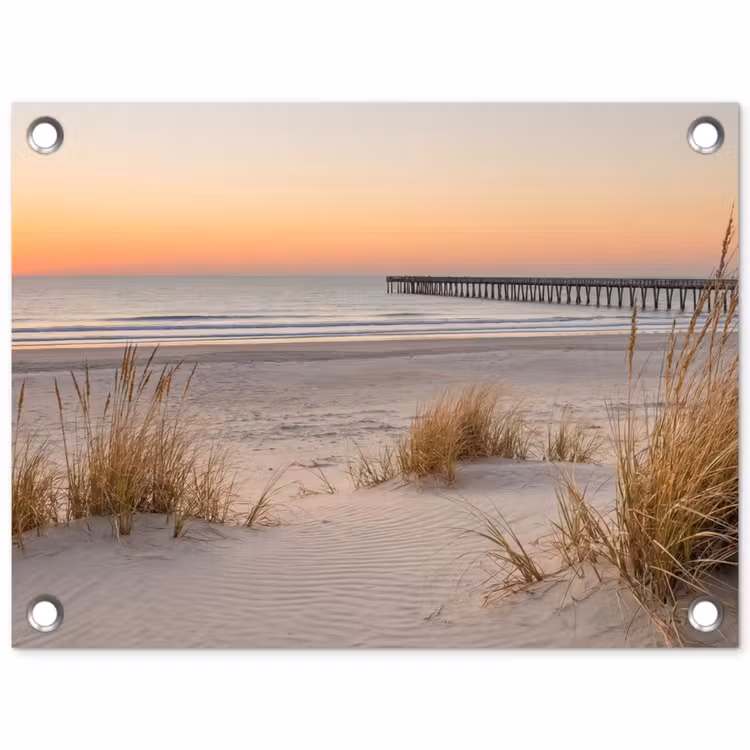 Tuinposter - Pier - Zonsondergang - Strand — 1