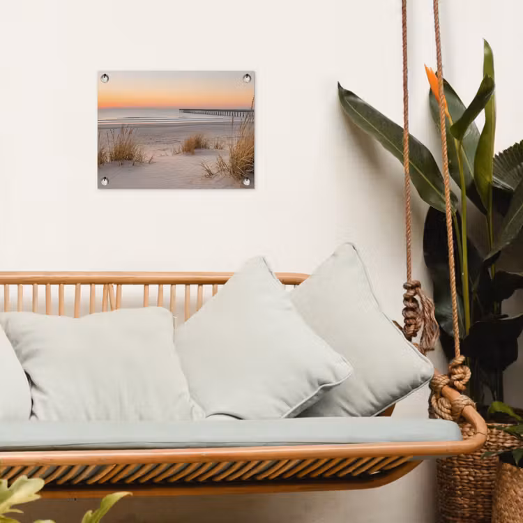 Tuinposter - Pier - Zonsondergang - Strand — 5