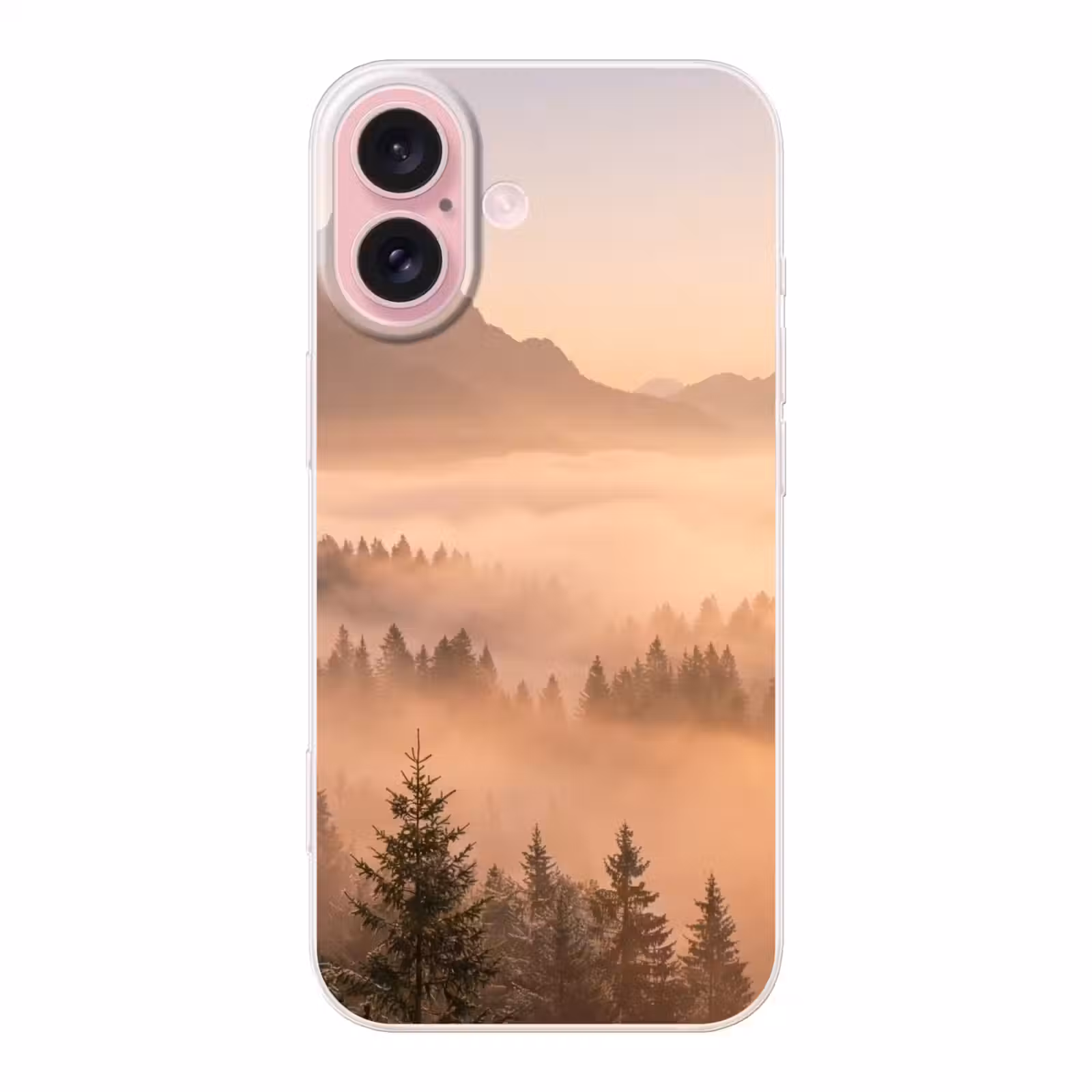 Telefoonhoesje - Zonlicht - Mist - Bergen - Bomen — 1